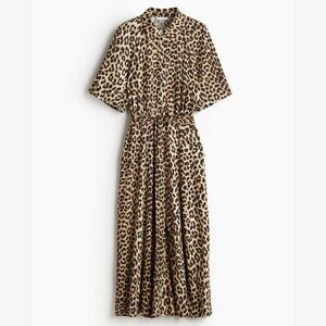 H&M Leopard Print Tie-Waist Dress